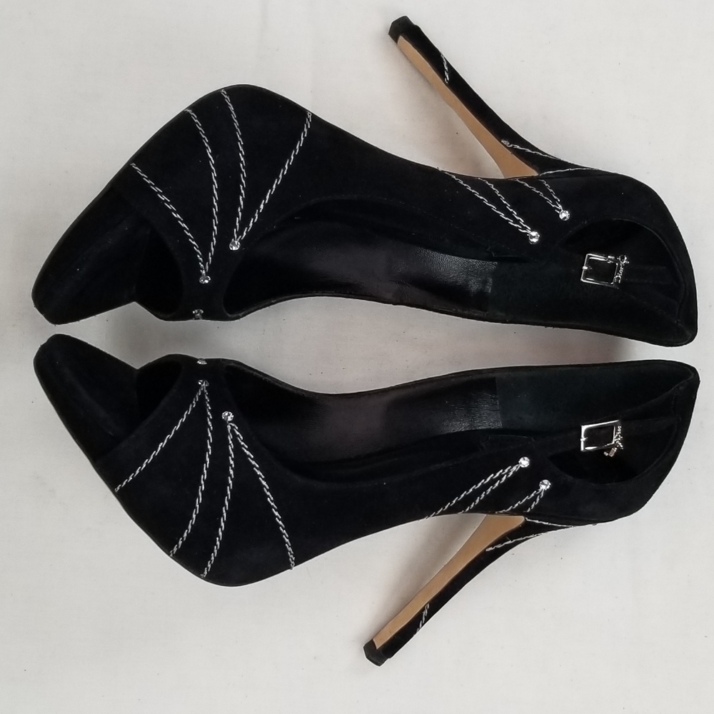 Dior Black Suede Stiletto Heels Pumps size EUR 37.5 US 71/2 (like new) - Picture 5 of 12